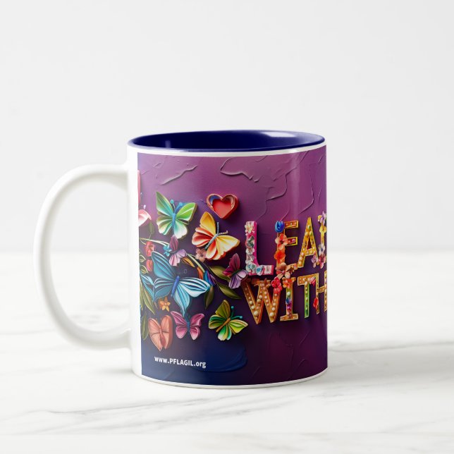Leading With Love - Cranberry Mug (Left)