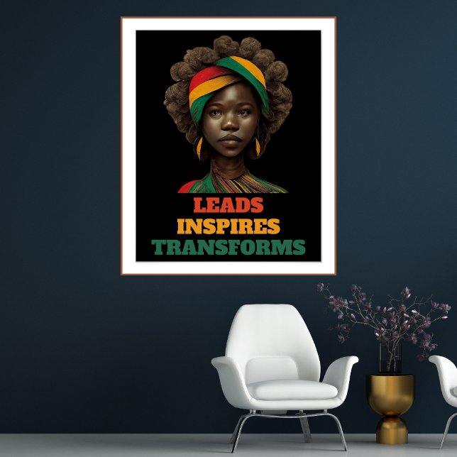 Leads, Inspires, Transforms Black History Month Poster (Leads, Inspires, Transforms Black History Month Poster)