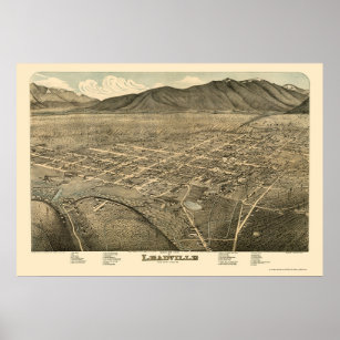 Leadville, CO Panoramic Map - 1879 Poster