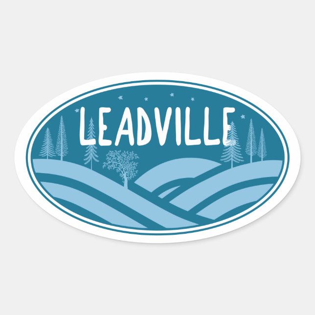 Leadville Colorado Outdoors Oval Sticker (Front)