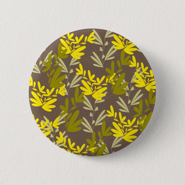 leaf 6 cm round badge (Front)