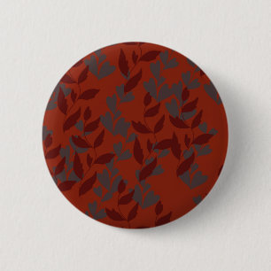 leaf 6 cm round badge