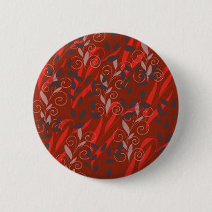 leaf 6 cm round badge