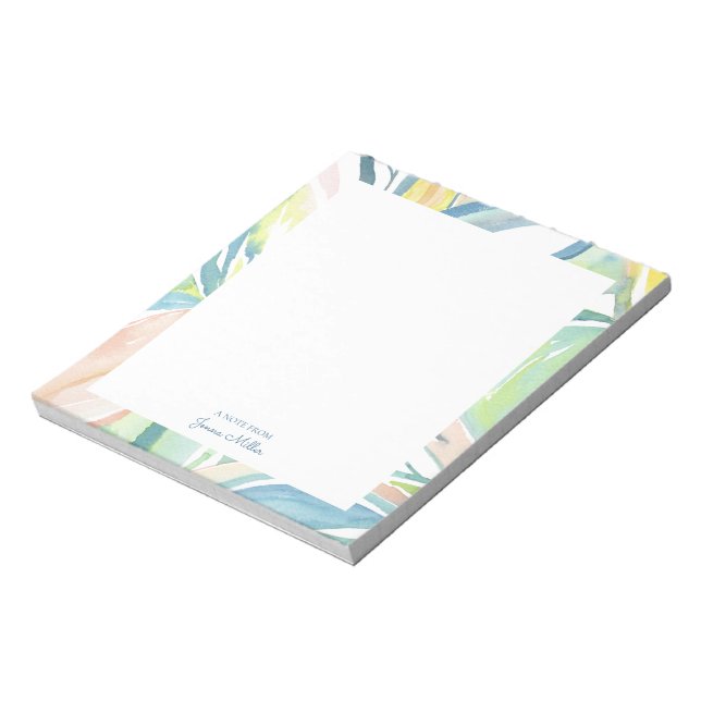 Leaf Abstract Art Personalised Flat Note Card (Rotated)