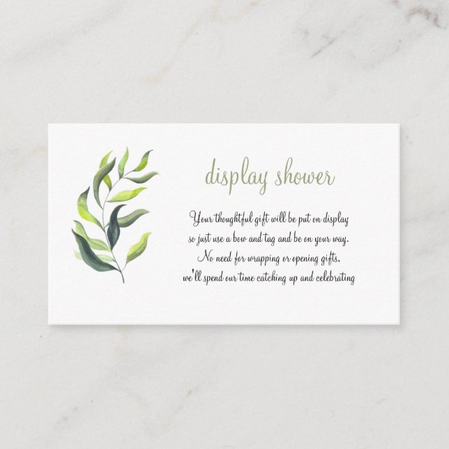 Leaf Accent Display Shower Enclosure Card (Front)