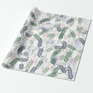 Leaf and Flower Floral Wrapping Paper