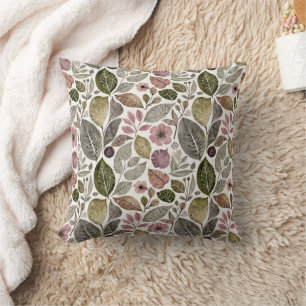 Leaf and Flower Modernism Cushion