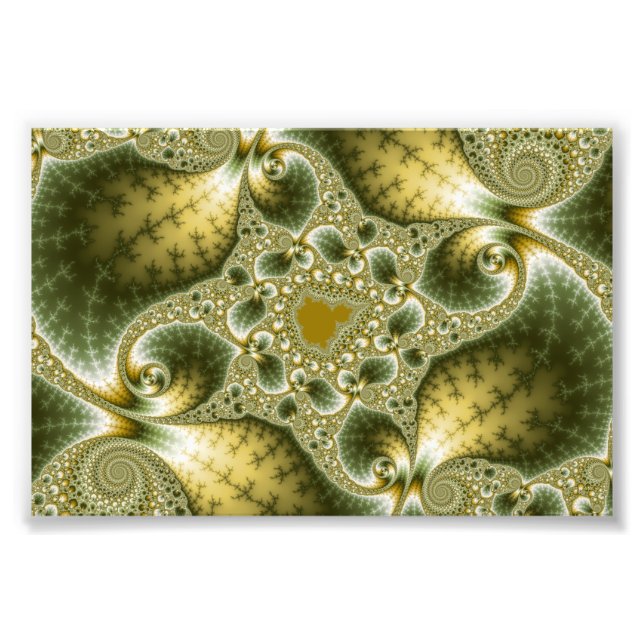 Leaf And Gold - Fractal Art Photo Print (Front)