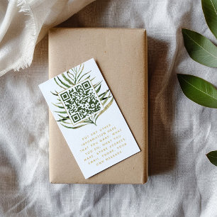 Leaf and QR Code insert Card for customer orders.