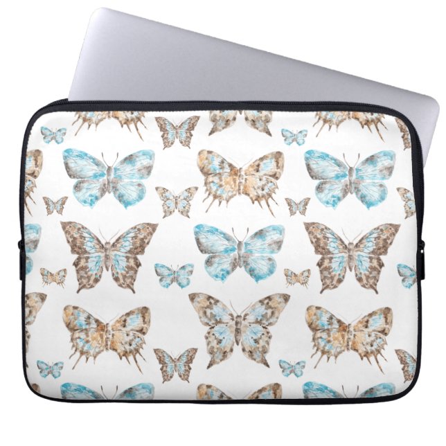 Leaf Art Butterfly Laptop Sleeve (Front)