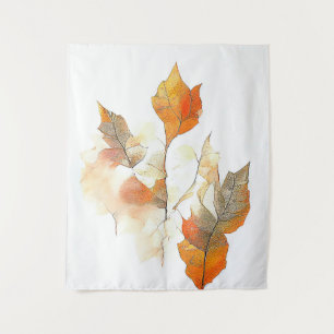 Leaf Autumn Season Nature Watercolor Art Painting Tapestry
