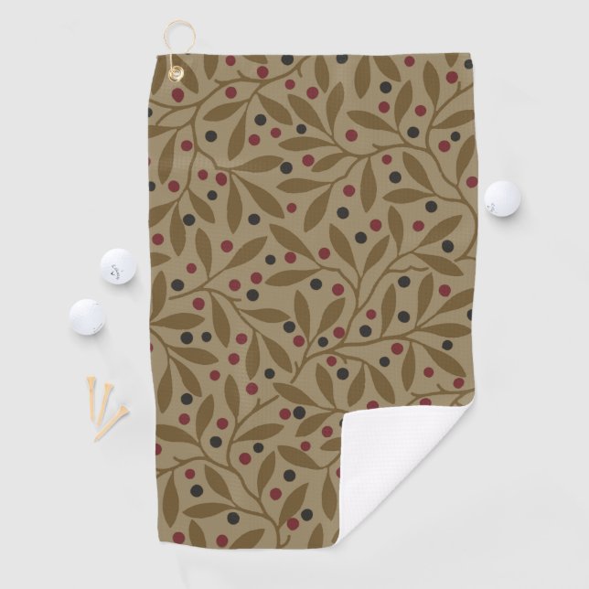 Leaf Berry Classic Colourful Pretty Pattern Art Golf Towel (InSitu)