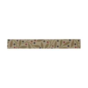 Leaf Berry Classic Colourful Pretty Pattern Art Invitation Belly Band