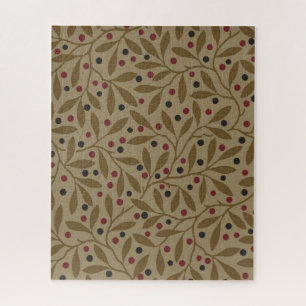 Leaf Berry Classic Colourful Pretty Pattern Art Jigsaw Puzzle