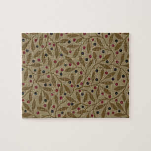 Leaf Berry Classic Colourful Pretty Pattern Art Jigsaw Puzzle