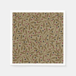 Leaf Berry Classic Colourful Pretty Pattern Art Napkin