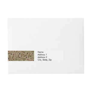 Leaf Berry Classic Colourful Pretty Pattern Art Wraparound Address Label