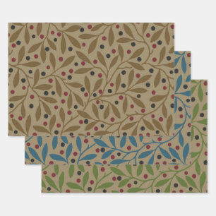 Leaf Berry Classic Colourful Pretty Pattern Art Wrapping Paper Sheet