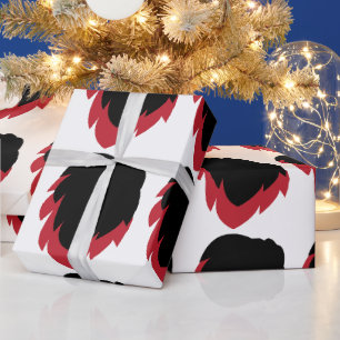 Leaf Black Red Leaf Wrapping Paper