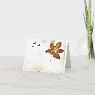 leaf blank note card