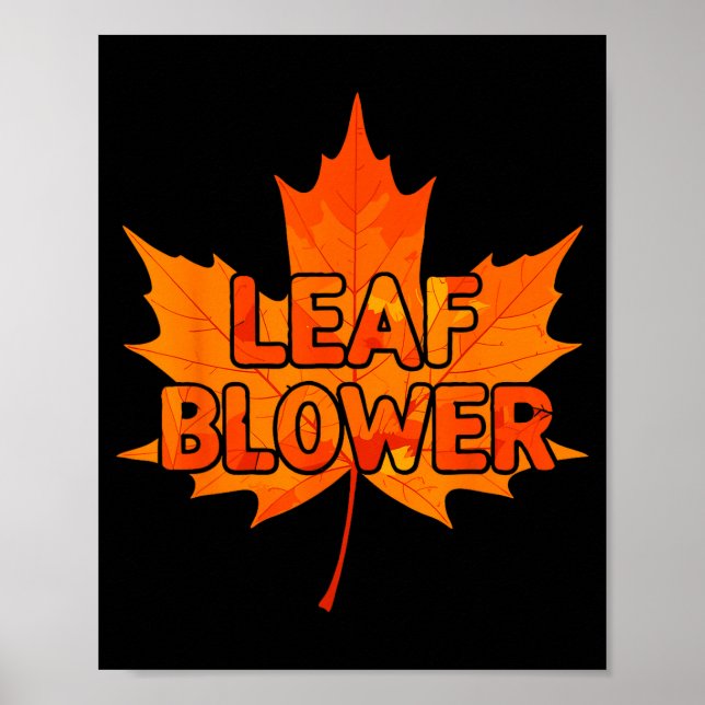 Leaf Blower Autumn Funny Halloween Matching Couple Poster (Front)