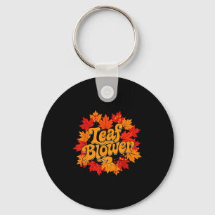 Leaf Blower Autumn Season Falling Leaves Cleanup G Key Ring