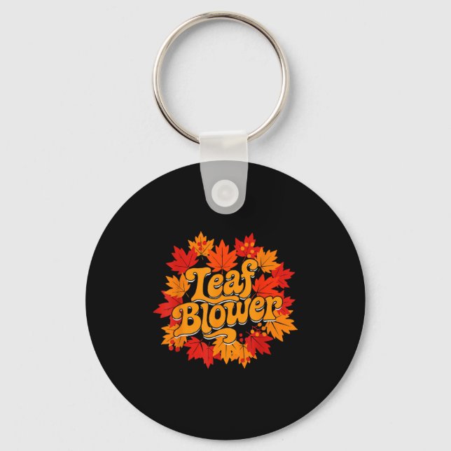 Leaf Blower Autumn Season Falling Leaves Cleanup G Key Ring (Front)