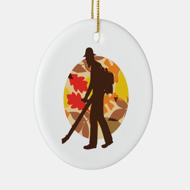 Leaf Blower Ceramic Ornament (Right)