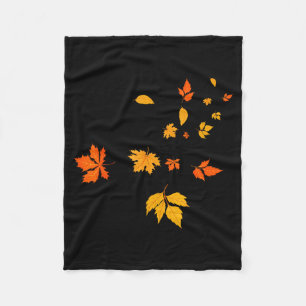 Leaf Blower Fall Leaves Funny Halloween Couple Mat Fleece Blanket