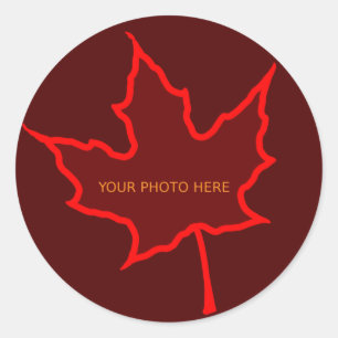 Leaf Border Classic Round Sticker