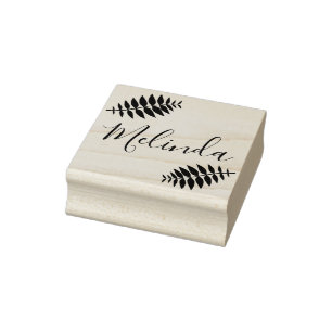 Leaf Branch - Personalise Rubber Stamp