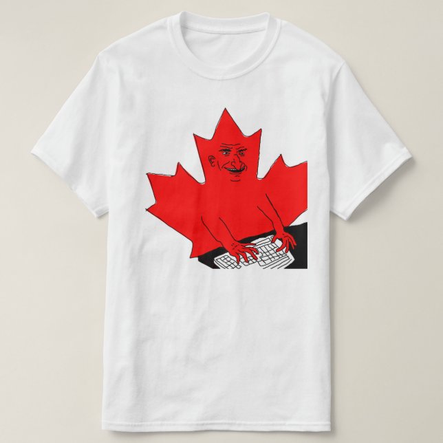 Leaf Canadian Poster Meme T-Shirt (Design Front)