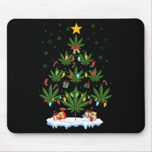 Leaf Christmas Tree Weed Stoner Xmas Premium  Mouse Pad