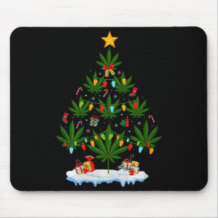 Leaf Christmas Tree Weed Stoner Xmas Premium Tri-b Mouse Pad