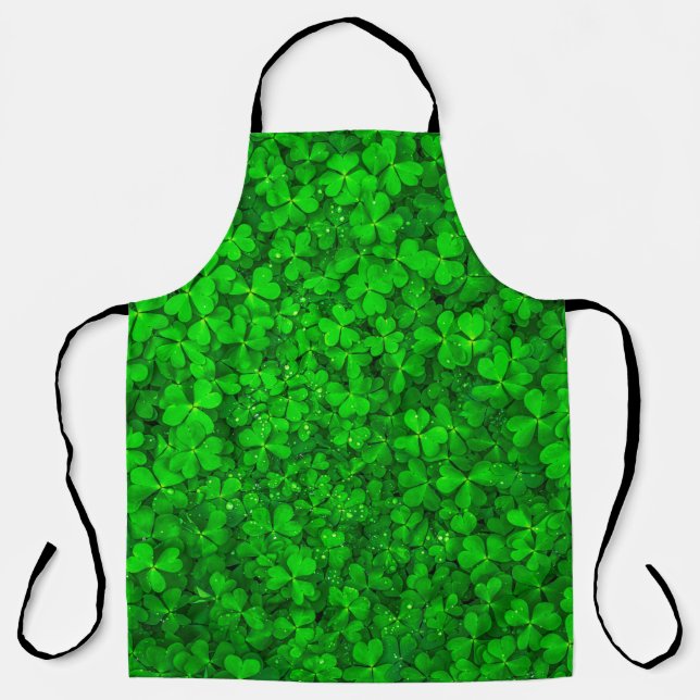 Leaf clover green shamrock spring apron (Front)