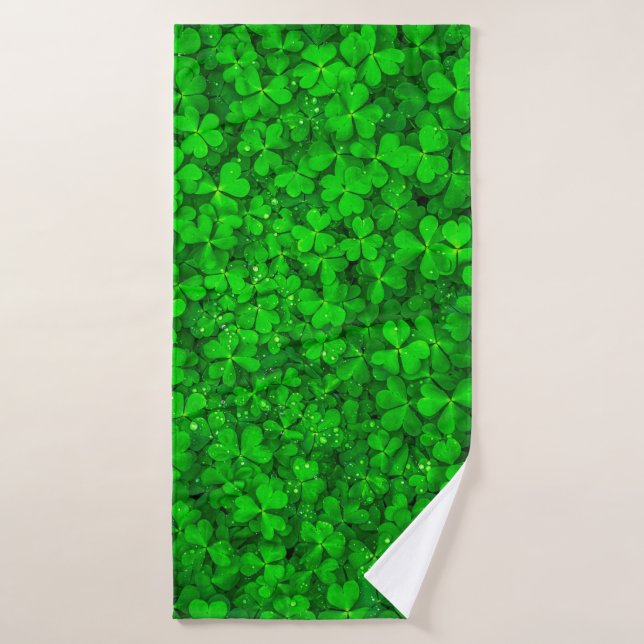 Leaf clover green shamrock spring bath towel (Bath Towel)