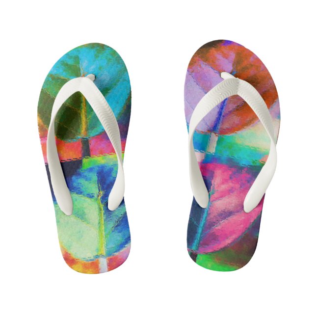 Leaf Colours Kid's Thongs (Footbed)