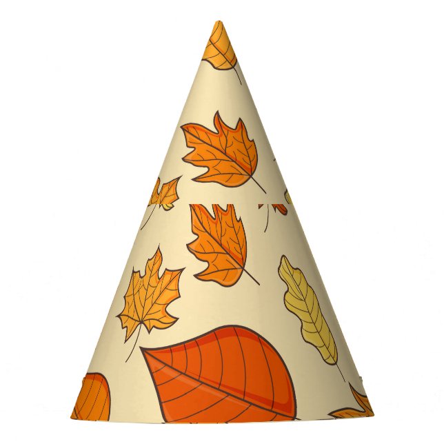 Leaf Concept: Autumn Symbol Pattern Party Hat (Front)