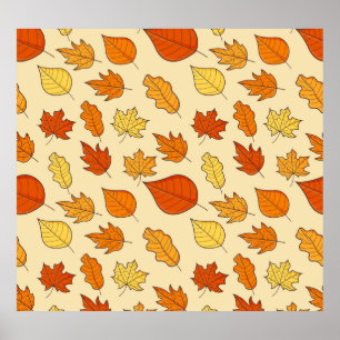 Leaf Concept: Autumn Symbol Pattern Poster