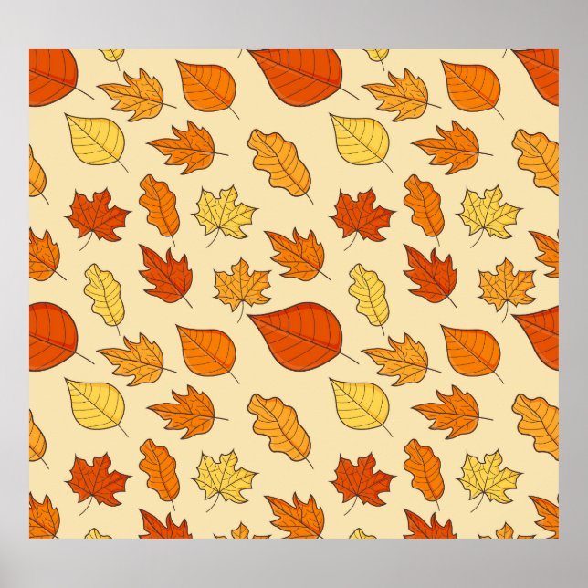 Leaf Concept: Autumn Symbol Pattern Poster (Front)