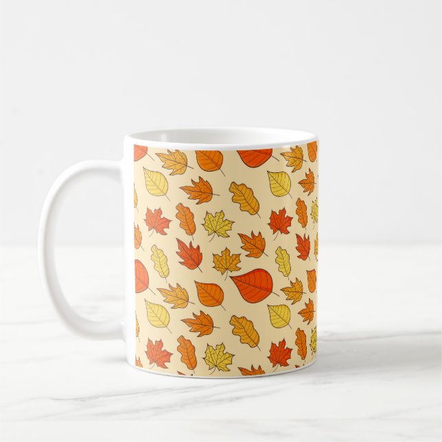 Leaf Concept Pattern. Leaf Fall and Autumn Symbol, Coffee Mug (Left)