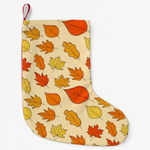 Leaf Concept Pattern. Leaf Fall and Autumn Symbol, Small Christmas Stocking