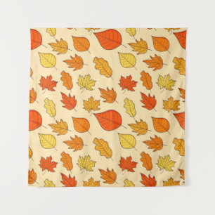 Leaf Concept Pattern. Leaf Fall and Autumn Symbol, Tapestry