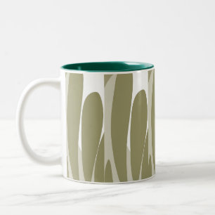Leaf & Curved abstract Two-Tone Coffee Mug