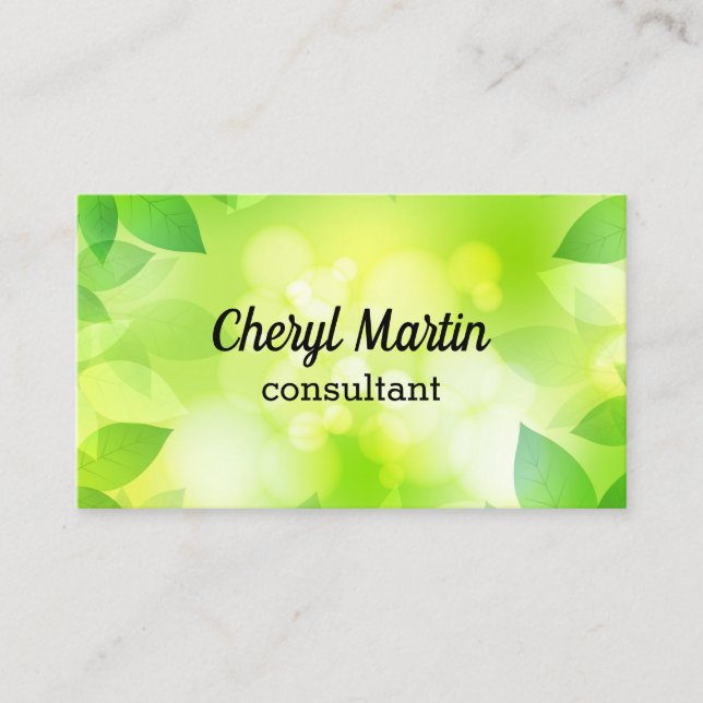 leaf design custom  business card template (Front)