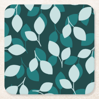 Leaf design print paper coaster