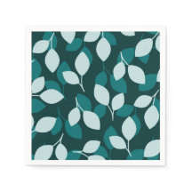 Leaf design print paper napkin