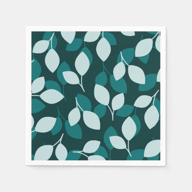 Leaf design print paper napkin (Front)