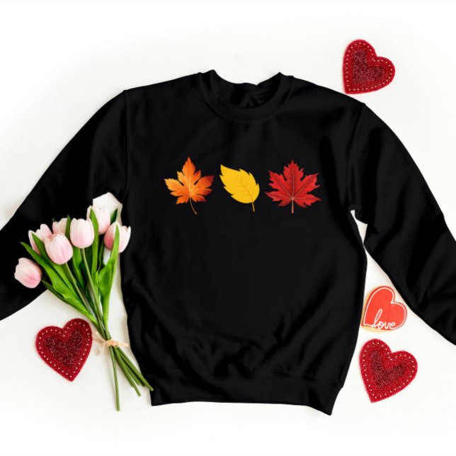 Leaf Design Printed Women Sweatshirt (Creator Uploaded)