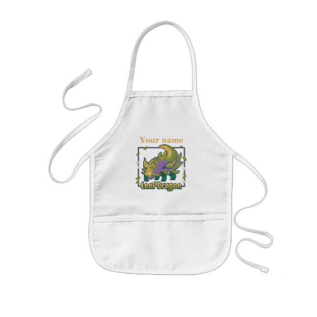 Leaf dragon, leaf of dragon Pixel Art Kids Apron (Front)